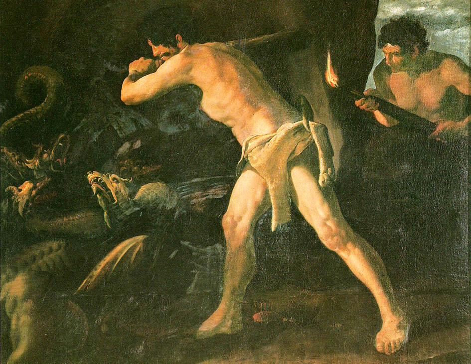 hercules fighting the hydra of lerna